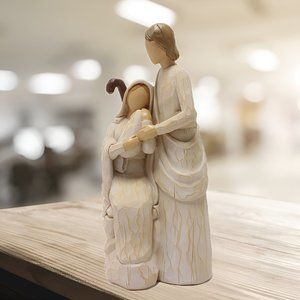 Family of 3 Figurines: Harmony in Resin - Warm Family Sculpture Decoration